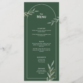 Tarjeta plana para el menú de eventos del Boda de 