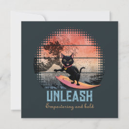 Tarjeta plana para gato con Wave-Riding Sunset