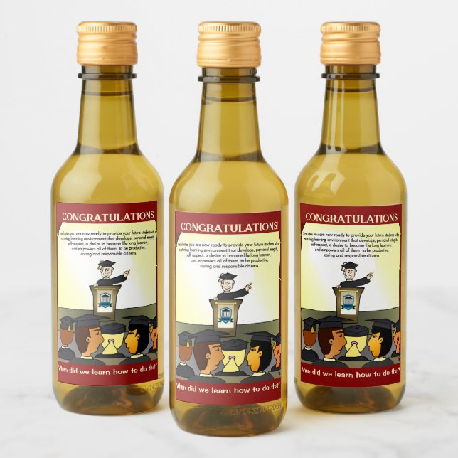 Tarjeta plana para graduados (Botellas)