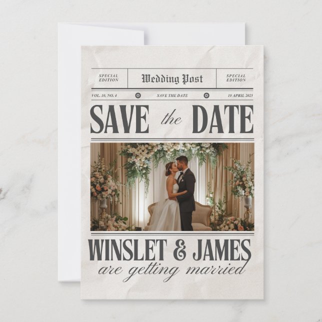 Tarjeta plana para guardar la fecha (Anverso)