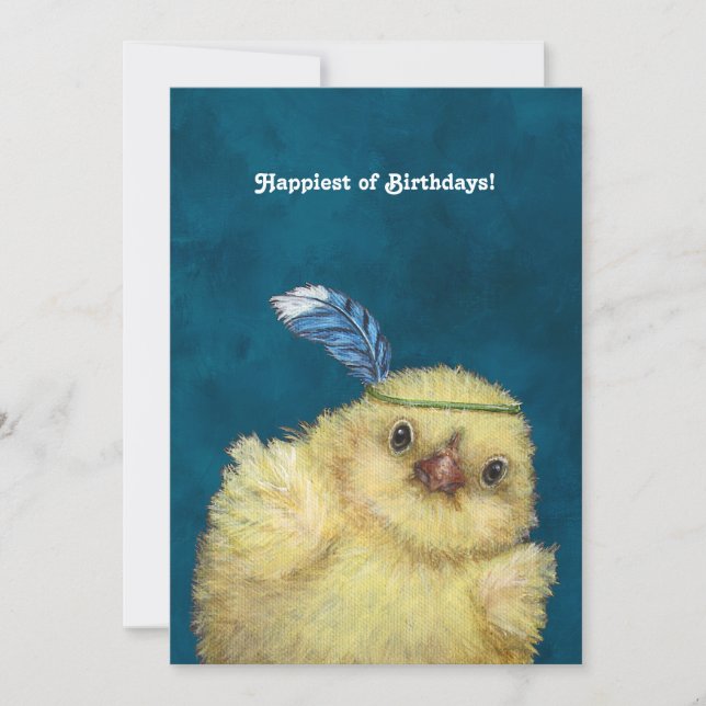 Tarjeta plana Peep de cumpleaños (Anverso)