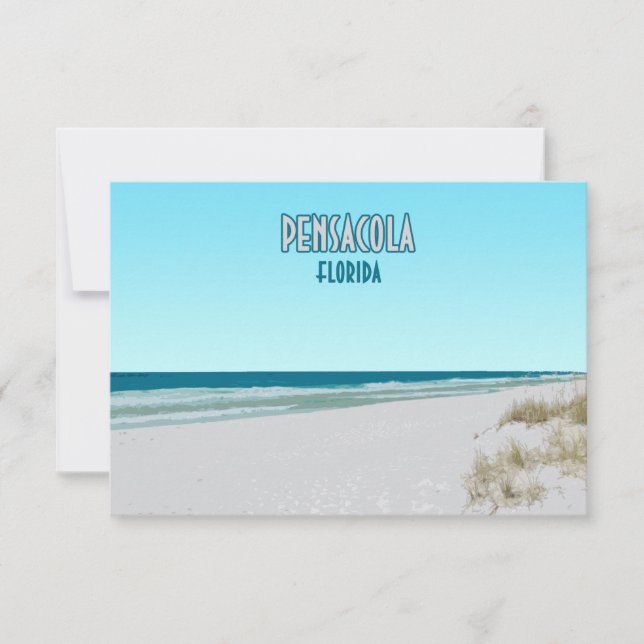 Tarjeta plana Pensacola Beach Panhandle Florida (Anverso)