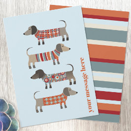 Tarjeta plana personalizada Dachshund Sausage Dog