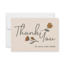 Tarjeta plana personalizada de agradecimiento Boho