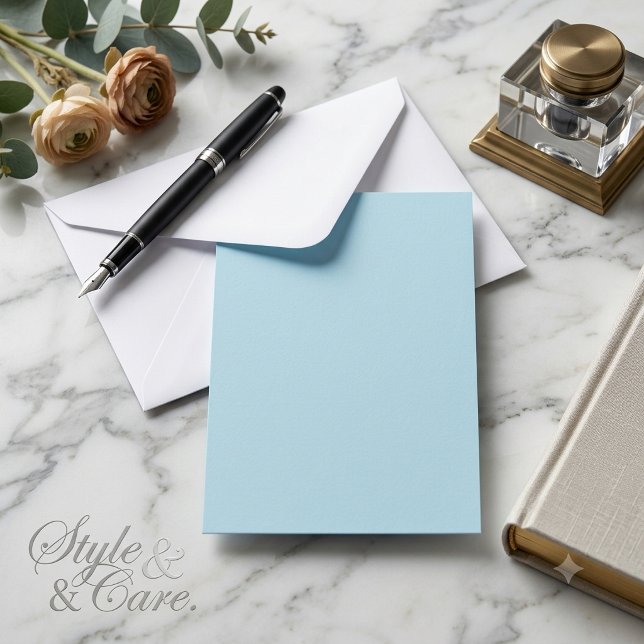 Tarjeta plana personalizada de agradecimiento - co (Personalized Flat Thank You Card-Light Blue color Card)