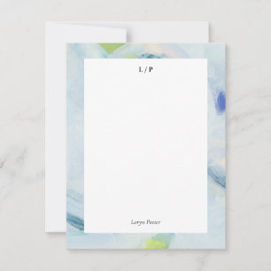 Tarjeta plana personalizada de arte abstracto azul
