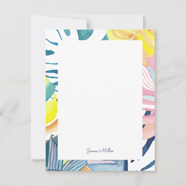 Tarjeta plana personalizada de arte abstracto trop (Anverso)