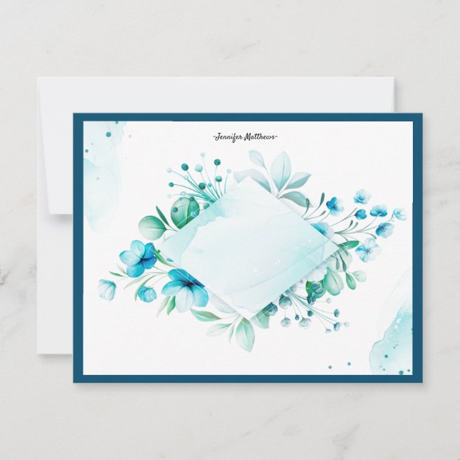 Tarjeta plana personalizada de diseño de papel | a (Anverso)