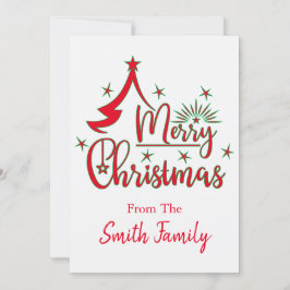 Tarjeta plana personalizada de Feliz Navidad