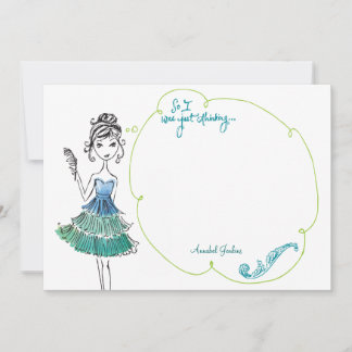 Tarjeta plana personalizada de Stationery "Chica p
