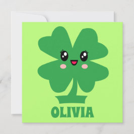 Tarjeta plana personalizada Green Shamrock