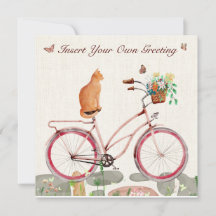 Tarjeta plana personalizada Le Chat à Vélo