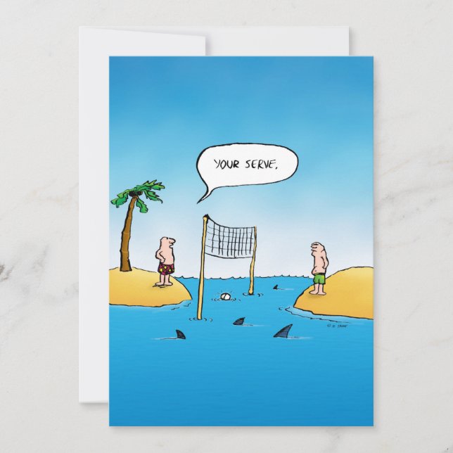 Tarjeta plana Personalizado divertida de voleibol  (Anverso)