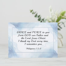 Tarjeta plana Philippe 1:2-3 Grace and Peace to Yo