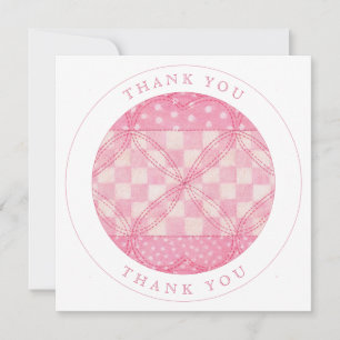 Tarjeta plana PINK HEART QUILILE "Gracias"