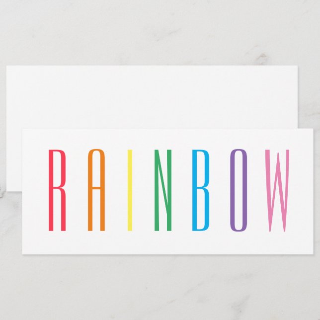 Tarjeta plana RAINBOW 4x9.25 (Anverso / Reverso)