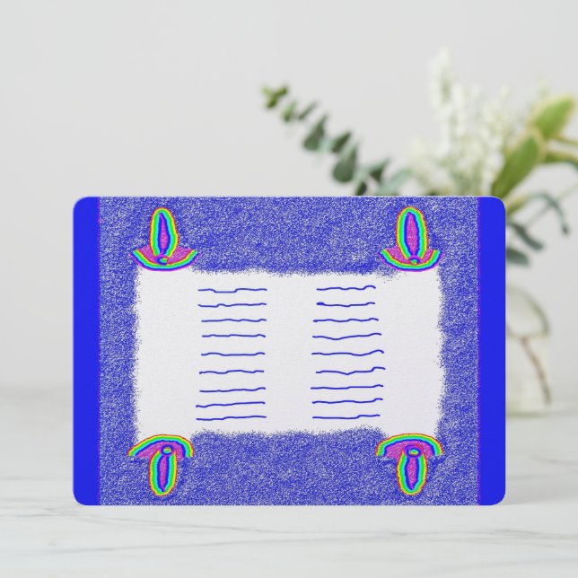 Tarjeta plana Rainbow Torah bar mitzvah bat mitzva (Anverso de pie)
