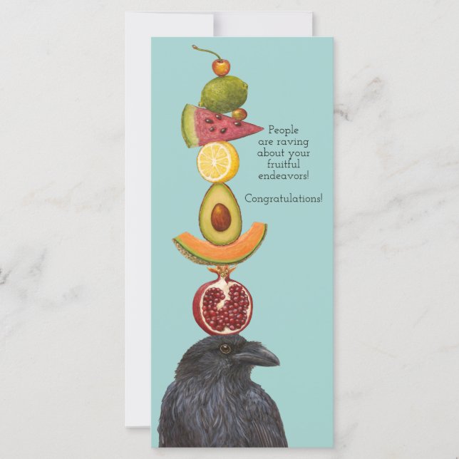 Tarjeta plana Raven felicitaciones (Anverso)