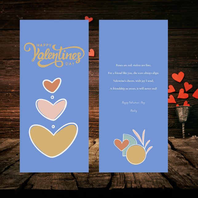 Tarjeta plana Retro Boho Día de San Valentín (Subido por el creador)