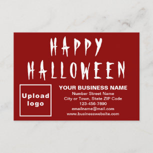 Tarjeta plana roja pequeña Halloween de negocios