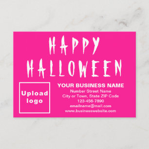 Tarjeta plana rosa pequeña Halloween de negocios