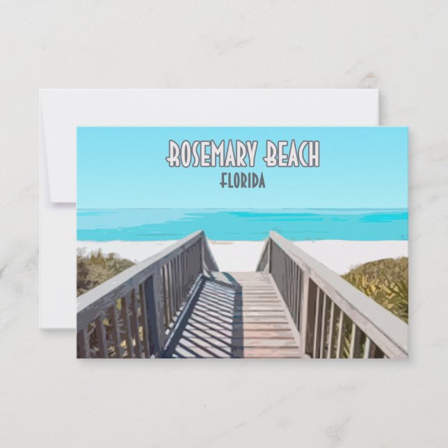 Tarjeta plana Rosemary Beach Florida Gulf Coast (Anverso)