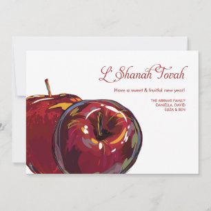 Tarjeta plana Rosh Hashanah Sweet Apples