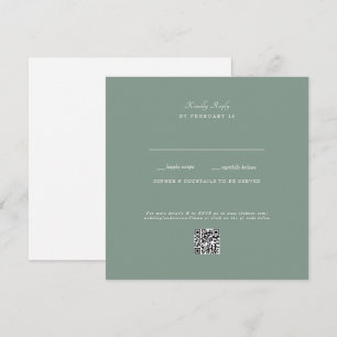 Tarjeta plana RSVP de código QR Boda de sabios osc