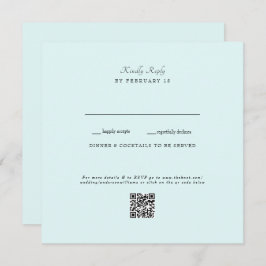 Tarjeta plana RSVP de código QR de Boda de Seafoam