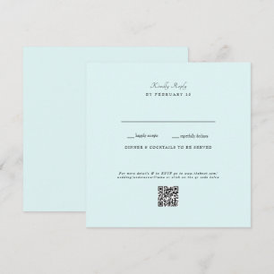 Tarjeta plana RSVP de código QR de Boda de Seafoam