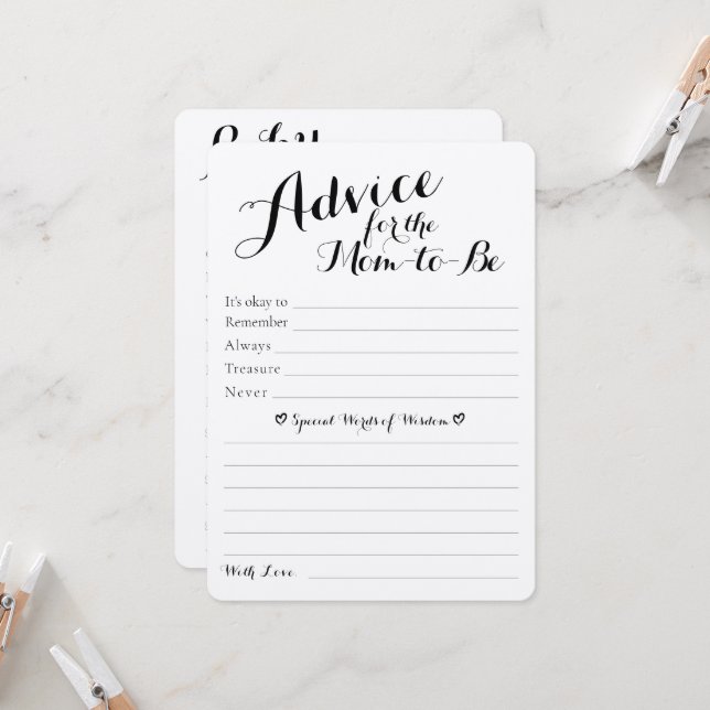 Tarjeta plana Rustic Baby Shower Advice & Predicti (Anverso/Reverso In Situ)