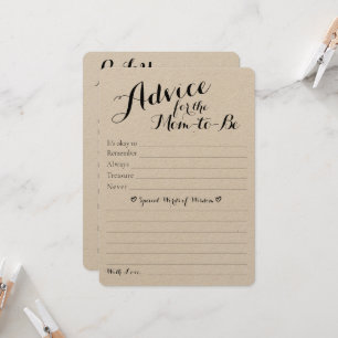 Tarjeta plana Rustic Baby Shower Advice & Predicti