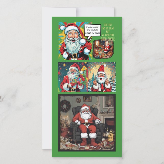 Tarjeta plana Sad Santa (familia a familia) (Anverso)
