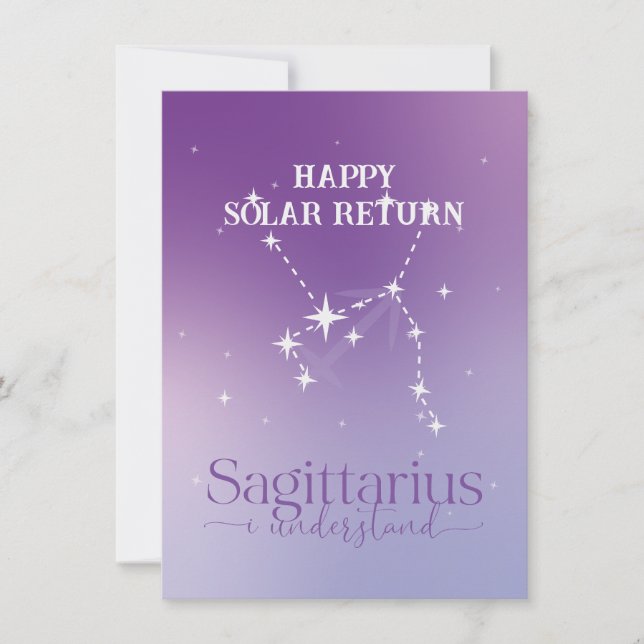 Tarjeta plana Sagittarius Lavender de Rótulo Zodia (Anverso)