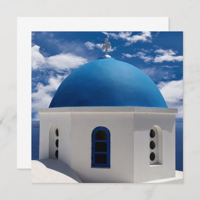 Tarjeta plana Santorini, Grecia (Anverso / Reverso)