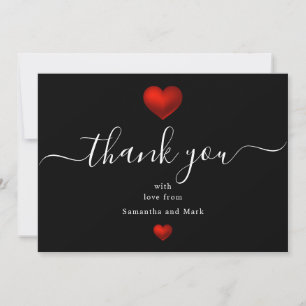 Tarjeta plana simple y moderna de corazón negro ro