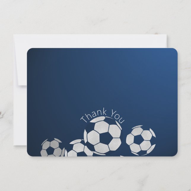 Tarjeta plana Soccer Sport Gracias (Reverso)
