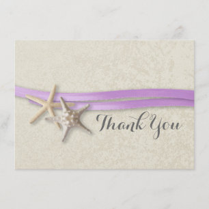 Tarjeta plana Starfish and Ribbon Gracias