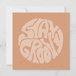 Tarjeta plana Stay Groovy Retro Beige