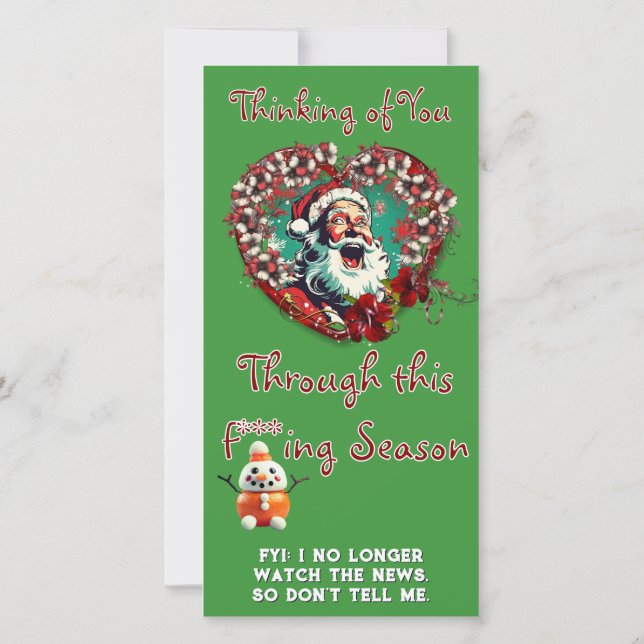 Tarjeta plana Triste Santa Be Happy (de 1 persona) (Reverso)