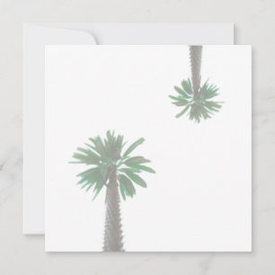 Tarjeta plana trópica verde pastel de árbol de pal