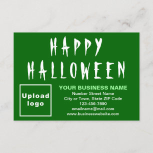 Tarjeta plana verde pequeña Halloween de negocios