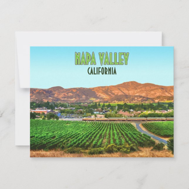 Tarjeta plana Vineyard Vintage de Napa Valley Cali (Anverso)