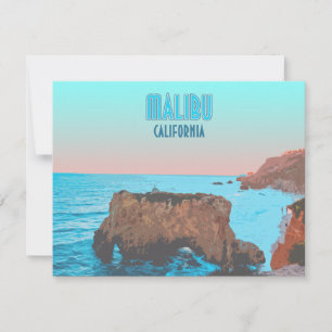 Tarjeta plana Vintage de Malibu California Matador