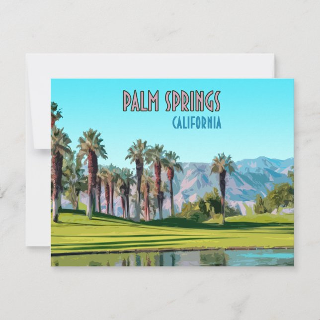 Tarjeta plana Vintage Palm Springs California (Anverso)