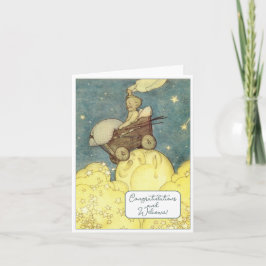 Tarjeta plana Vintage Recién nacido felicitaciones
