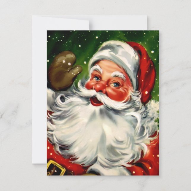 Tarjeta plana Vintage Santa Claus (Anverso)
