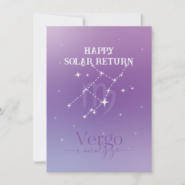 Tarjeta plana Virgo Lavender de Rótulo Zodiac (Anverso)