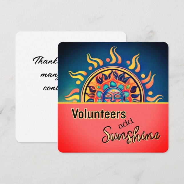 Tarjeta plana Volunteer Sunshine (Anverso / Reverso)