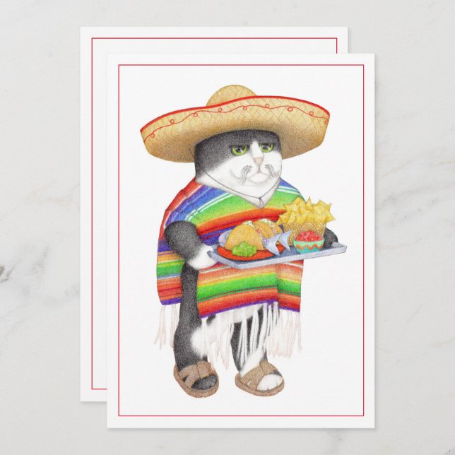 Tarjeta plana WENDELITO Cinco de Mayo 5x7 (Anverso / Reverso)